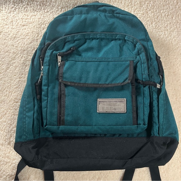 Vintage LL Bean Backpack Organizer Classic Bag 90s Made USA School Travel Rare